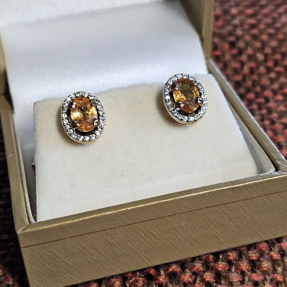 Sterling Silver Colored Zirconia Earrings